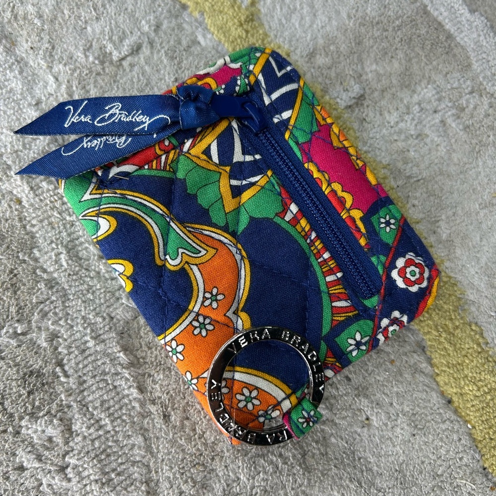 Vera Bradley Floral Zip Coin Pouch - Blue, Green, Yellow, Pink
